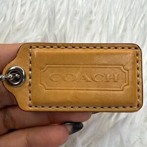 2" COACH Tan Fob Bag Charm Hang tag Hangtag